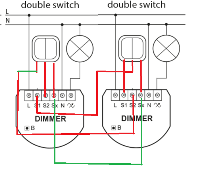 2 x Dimmer interconnected (S1 and S2 grouped)? - Dimmer and Bypass ...